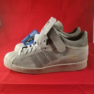 Gray suede Adidas classic shell top